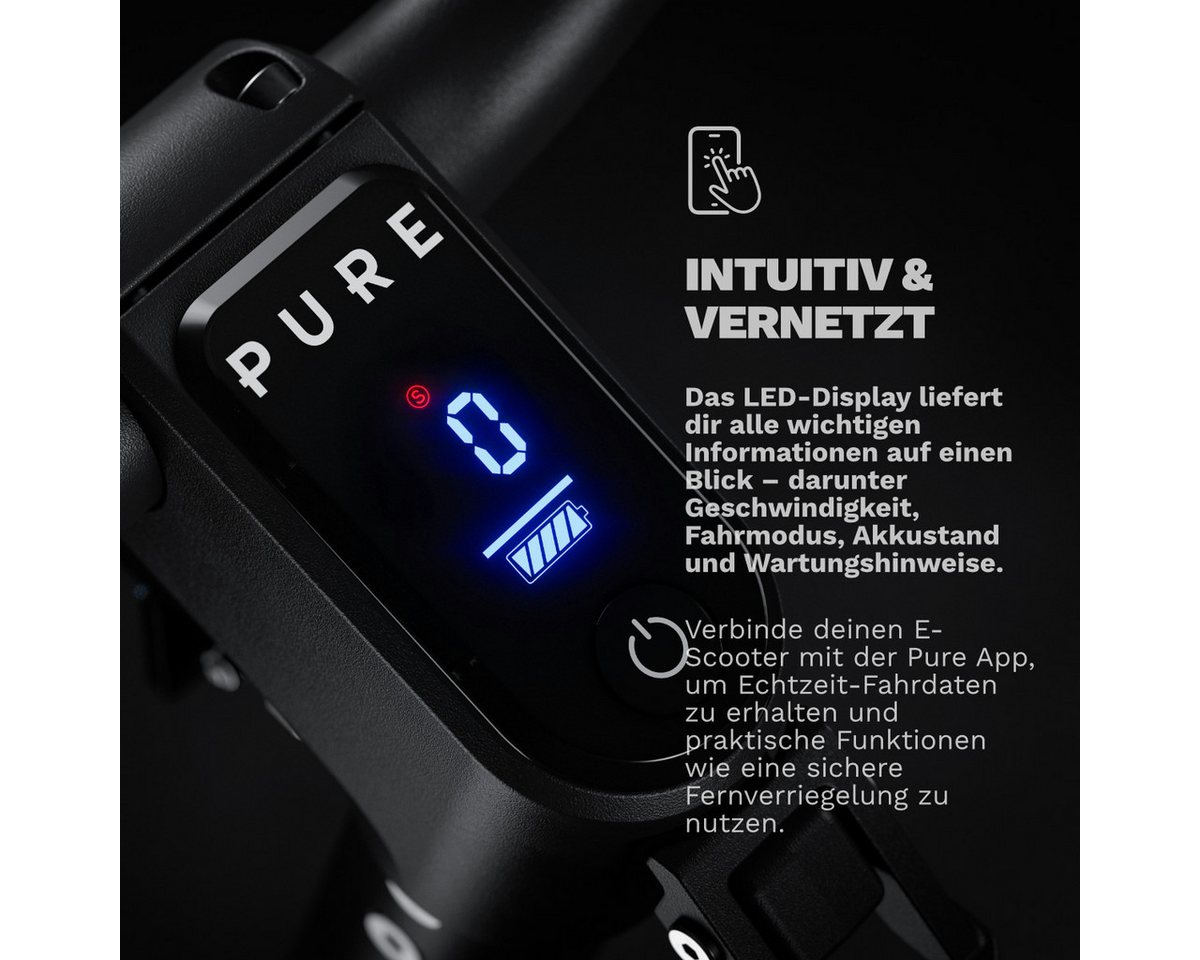 Pureelectric E-Scooter PURE AIR⁶ SUSPENSION E-Scooter mit Doppelfederung, Bis zu 45 km Reichweite. Mit Straßenzulassung. Doppelte Federung. Bild 3