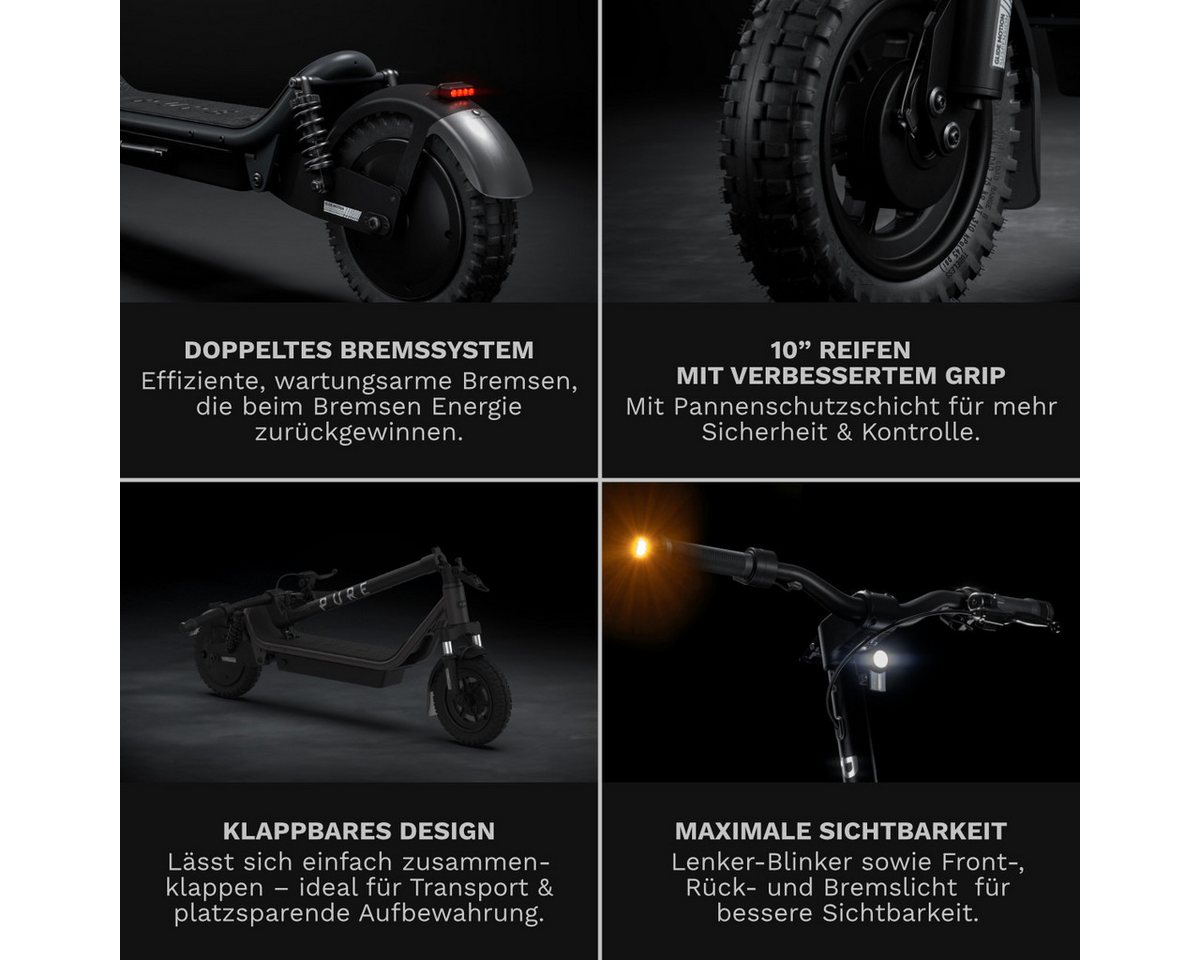 Pureelectric E-Scooter PURE AIR⁶ SUSPENSION E-Scooter mit Doppelfederung, Bis zu 45 km Reichweite. Mit Straßenzulassung. Doppelte Federung. Bild 4