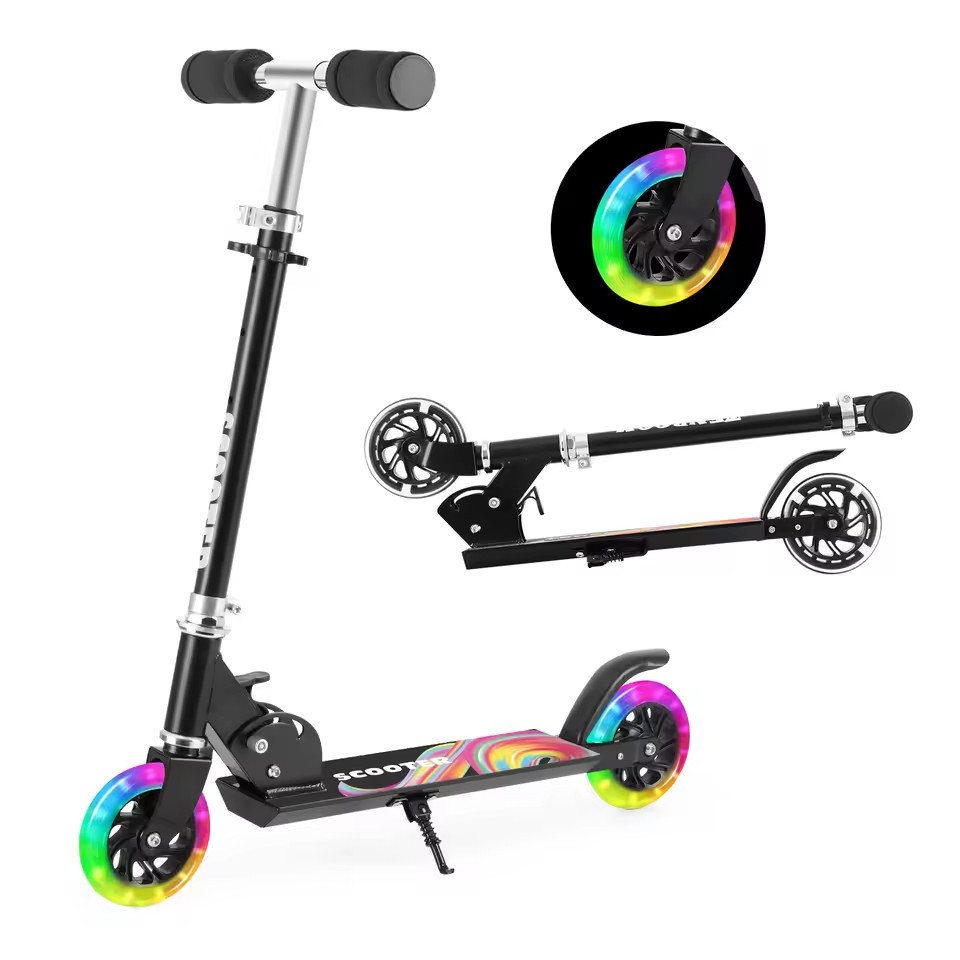 Athlix Tretroller Cityroller für Kinder mit Beleuchtung, Roller faltbar höhenverstellbar, ab 3 Jahren, maximal 50kg Belastung Bild 3