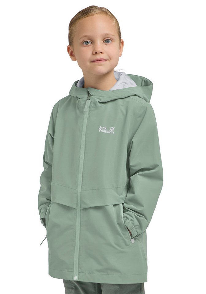 Jack Wolfskin Outdoorjacke MALIMA JACKET G leichte Regenjacke für Mädchen, wasserdicht, winddicht Bild 2