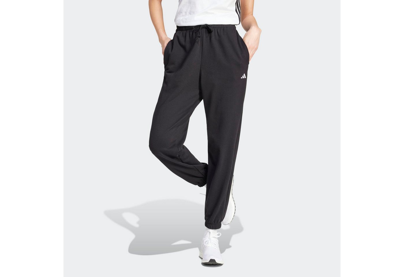 adidas Sportswear Sporthose ESSENTIALS SMALL LOGO FRENCH TERRY CUFFED mit Kordelverschluss, aus weichem French-Terry-Material