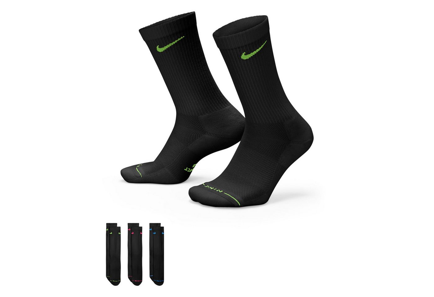 Nike Funktionssocken U NK ED ELVD CRW 3P - 144 für Erwachsene, mit Baumwolle im Obermaterial, formstabil Bild 4