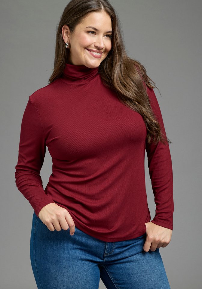 Laura Scott CURVE Rollkragenshirt im Sparset, aus weichem Rippenmaterial (2er Pack) figurbetonte Passform, hüftbedeckende Länge, aus Viskosemischung Bild 5