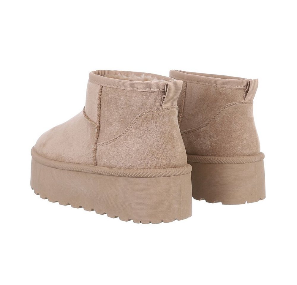 Ital-Design Damen Snowboots Freizeit Snowboots Plateaustiefeletten Snowboots (84338261) Flach Plateaustiefeletten in Hellbraun