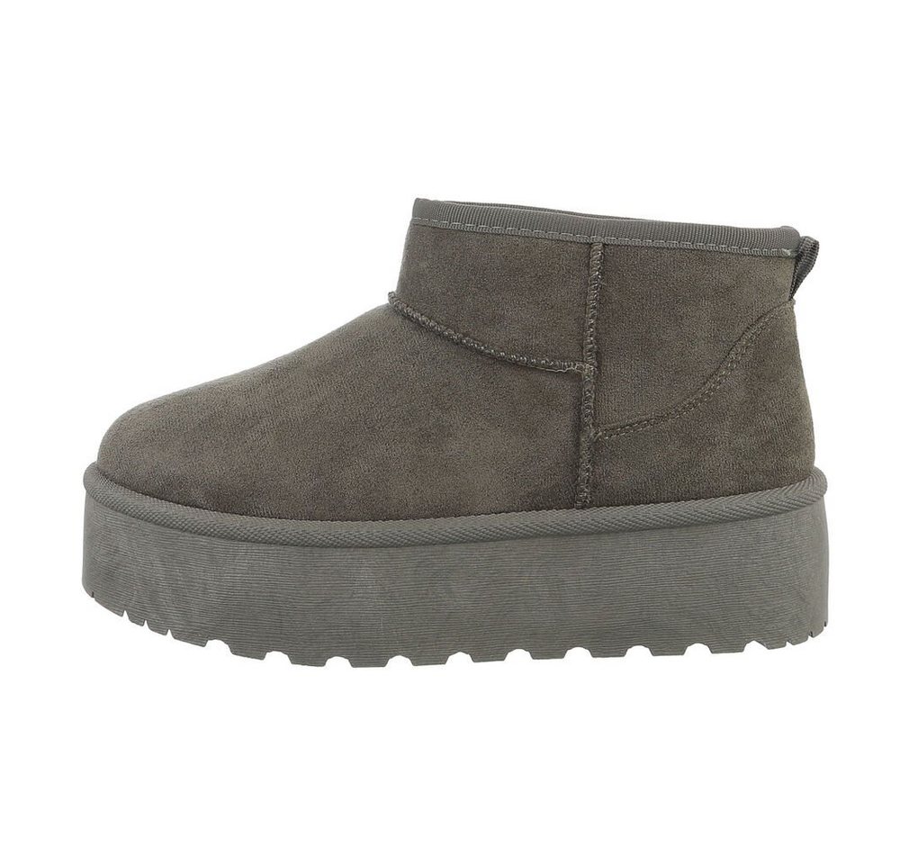 Ital-Design Damen Snowboots Freizeit Snowboots Plateaustiefeletten Snowboots (84338247) Flach Plateaustiefeletten in Olive Bild 4
