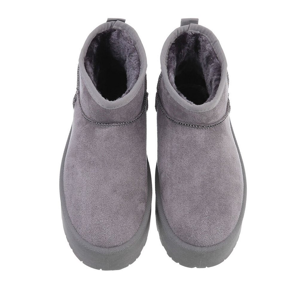 Ital-Design Damen Snowboots Freizeit Snowboots Plateaustiefeletten Snowboots (87124652) Flach Plateaustiefeletten in Grau