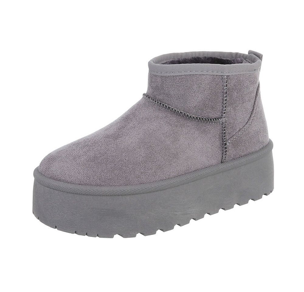 Ital-Design Damen Snowboots Freizeit Snowboots Plateaustiefeletten Snowboots (87124652) Flach Plateaustiefeletten in Grau Bild 3