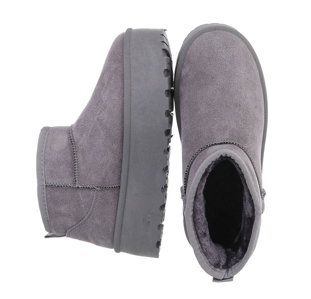 Ital-Design Damen Snowboots Freizeit Snowboots Plateaustiefeletten Snowboots (87124652) Flach Plateaustiefeletten in Grau Bild 4