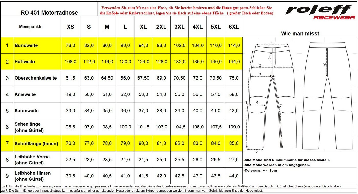 roleff Motorradhose RO451 - Wasserdicht, atmungsaktiv & mit Protektoren und Thermofutter auch in großen Größen Bild 5