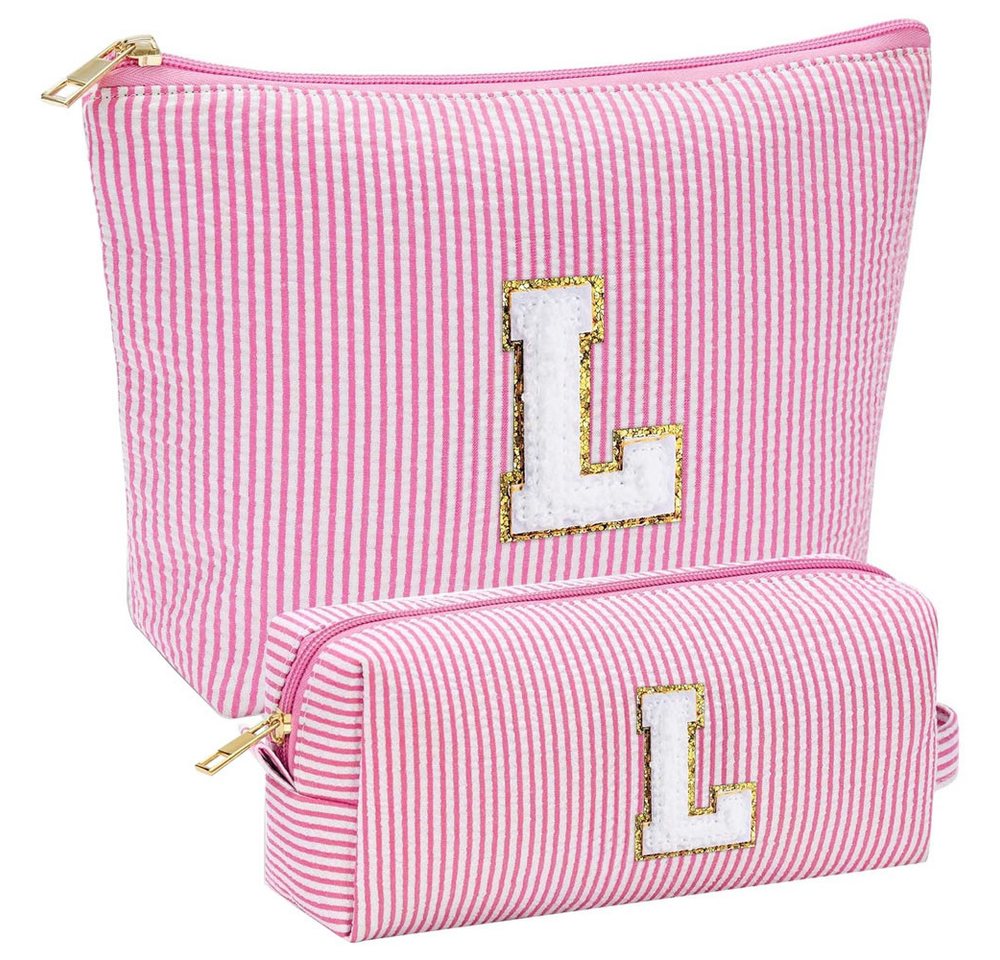 AFKSMILE Kosmetiktasche 2 Stück Personalisierte Kosmetiktasche Damen, Reise Schminktasche Bild 4