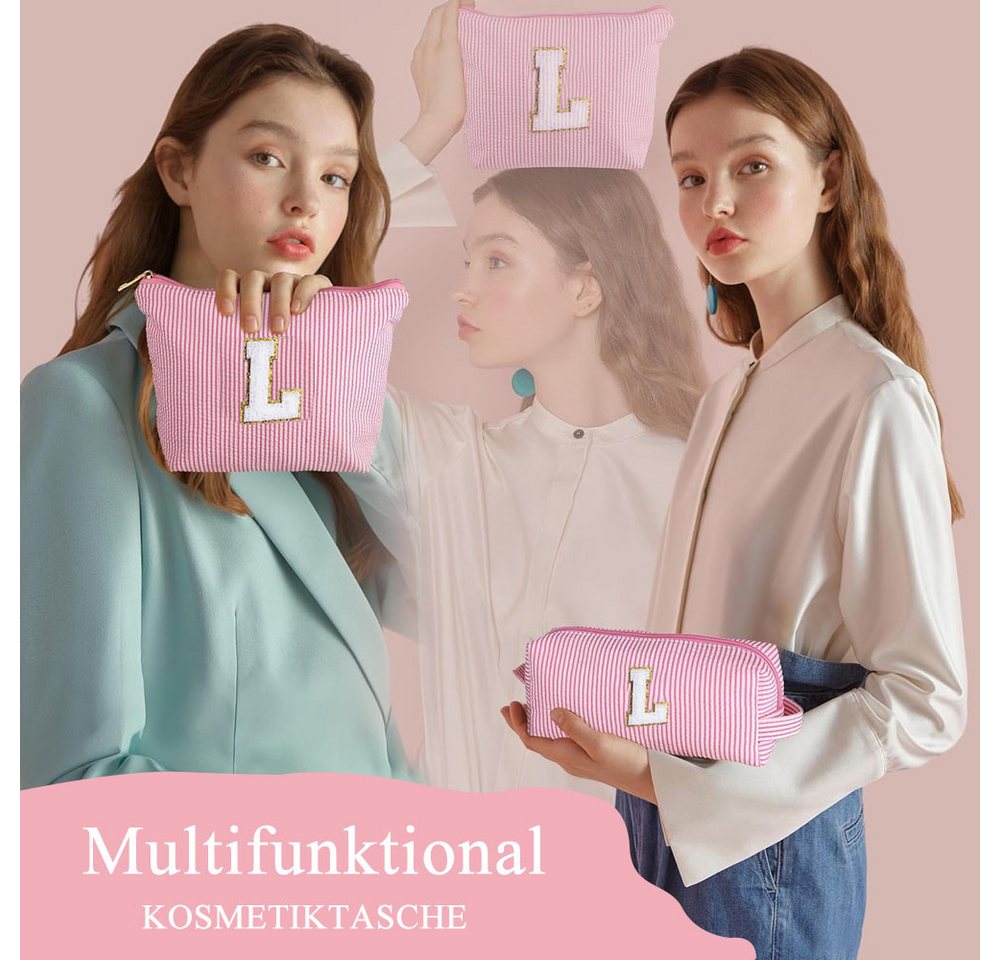 AFKSMILE Kosmetiktasche 2 Stück Personalisierte Kosmetiktasche Damen, Reise Schminktasche Bild 5