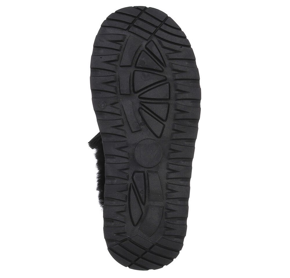 Ital-Design Damen Slipper mit Plateau und Quasten für Freizeitkomfort Snowboots (90542844) Flach Stiefeletten in Schwarz