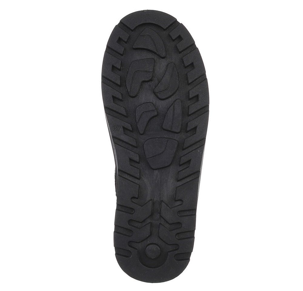 Ital-Design Bequeme Damenfreizeitschuhe mit praktischem Design Snowboots (90624825) Flach Plateaustiefeletten in Schwarz