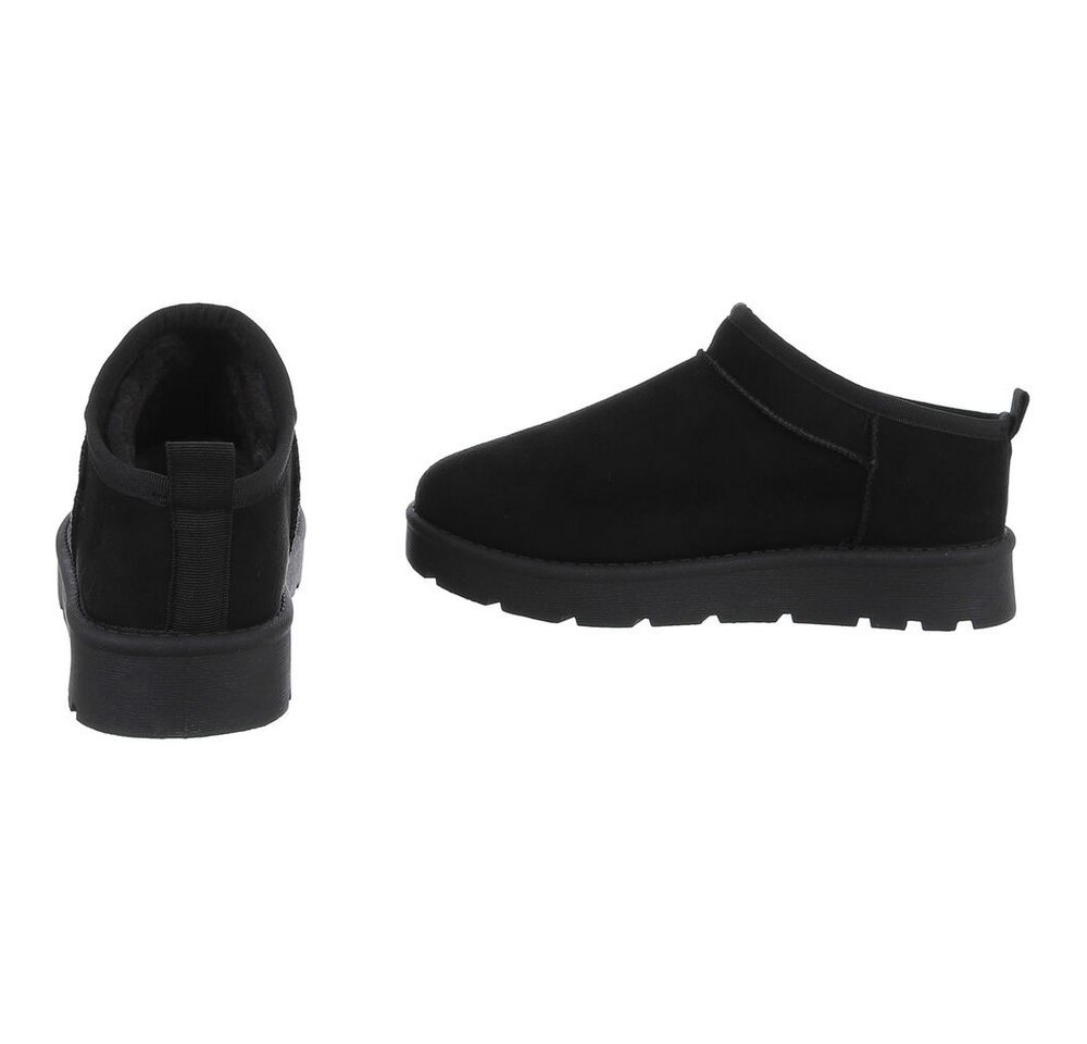 Ital-Design Bequeme Damenfreizeitschuhe mit praktischem Design Snowboots (90624825) Flach Plateaustiefeletten in Schwarz Bild 5