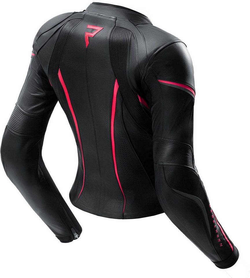 Rebelhorn Motorradjacke Diva ST Damen Motorrad Lederjacke Rückenprotektor enthalten,Verbindungsreißverschluss,Ellenbogenpro