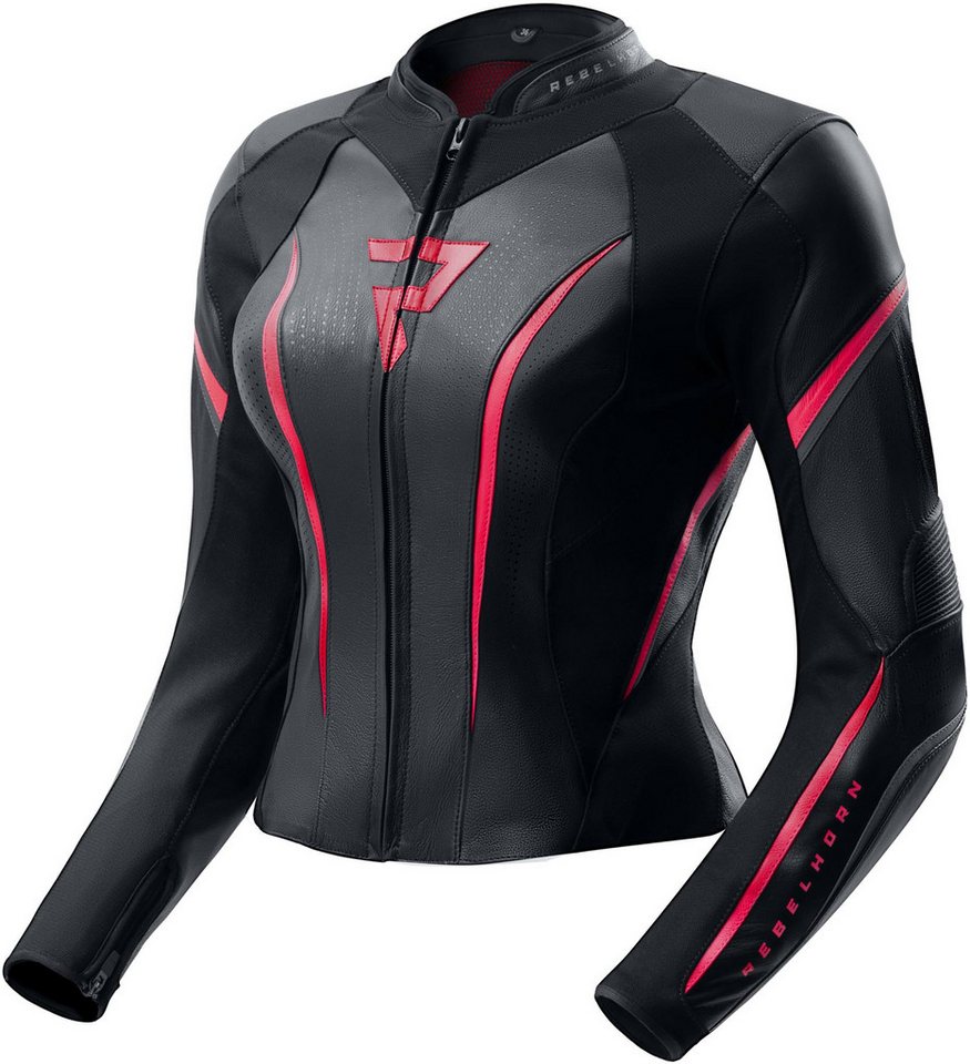 Rebelhorn Motorradjacke Diva ST Damen Motorrad Lederjacke Rückenprotektor enthalten,Verbindungsreißverschluss,Ellenbogenpro Bild 4