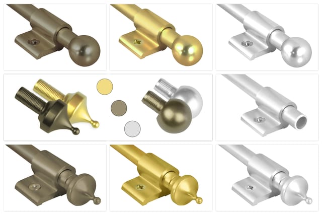 Teppichstange & Zubehör Aus Aluminium, Langlebig & Rostfrei Für Treppenstufen & Treppenläufer: Champagne, Kappe Rund (2 Stück)