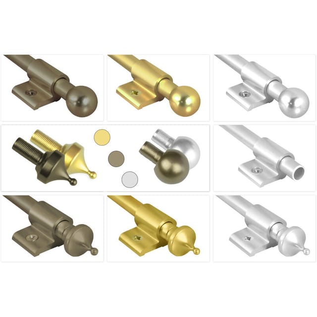 Teppichstange & Zubehör aus Aluminium, langlebig & rostfrei für Treppenstufen & Treppenläufer: Gold, Kappe Spitz (2 Stück)