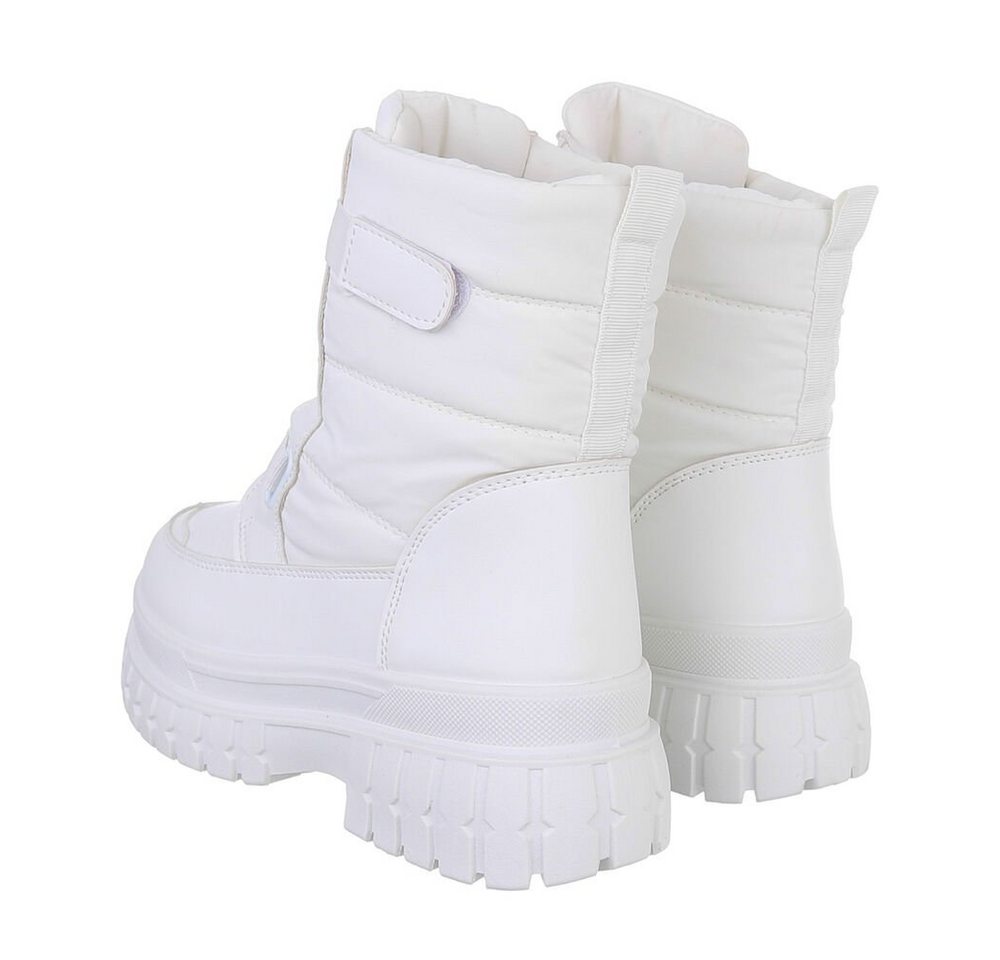 Ital-Design Damen Snowboots Freizeit Snowboots Blockabsatz Plateaustiefeletten in Weiß Bild 4