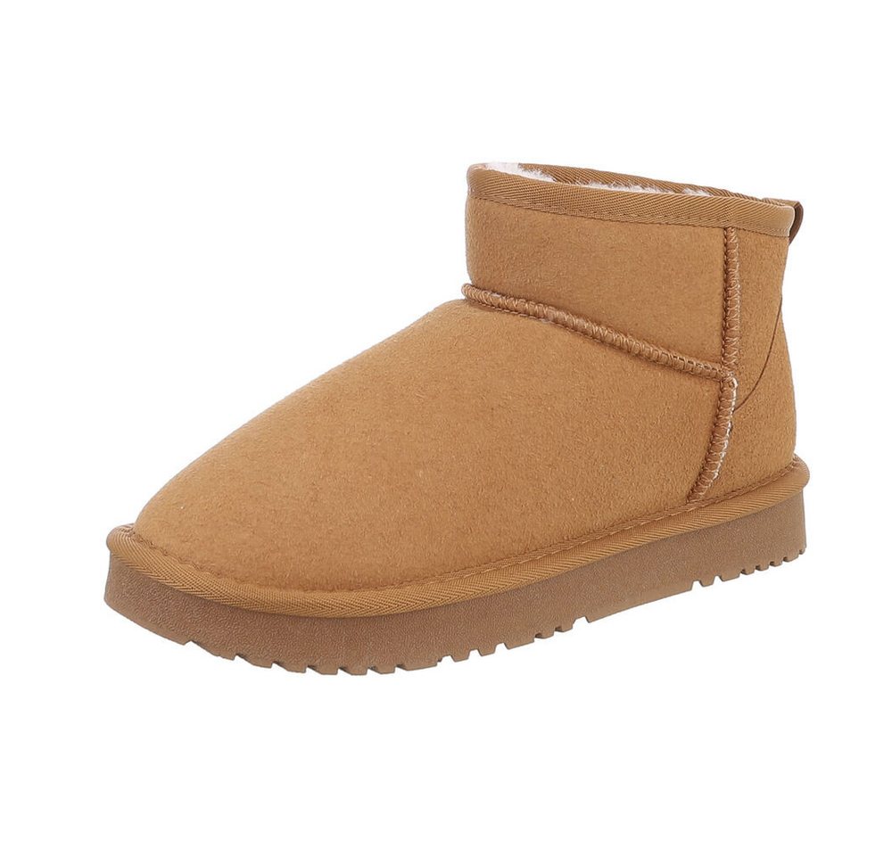 Ital-Design Damen Snowboots Freizeit Snowboots (87283906) Flach Flache Stiefeletten in Camel Bild 4
