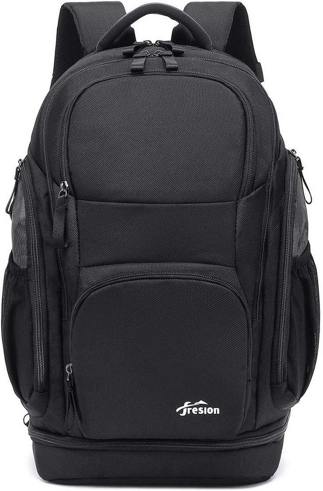 LA CUTE Rucksack Business Laptop-Rucksack 15,6–17,3 Zoll mit USB-Port & Schuhfach (Einzelstück, multifunktionaler Rucksack für Laptop & Reisen, 1x Laptop-Rucksack mit USB-Port in Schwarz/Grau, ca. 26L Volumen), Laptopfach, USB-Port, Schuhfach, wasserabweisend, Fluggepäckgröße Bild 3