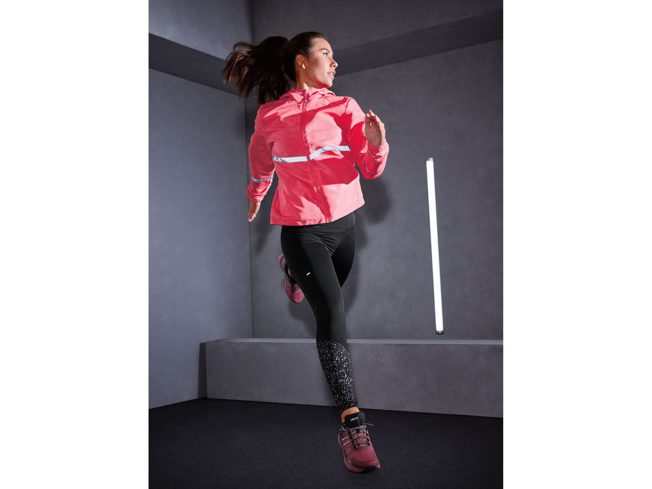 CRIVIT Damen Funktionstights reflective (Schwarz, XS (32/34))