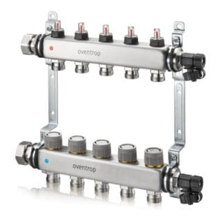 Oventrop - Multidis sfq Edelstahlverteiler mit Durchflussindikator 4 Heizkreise