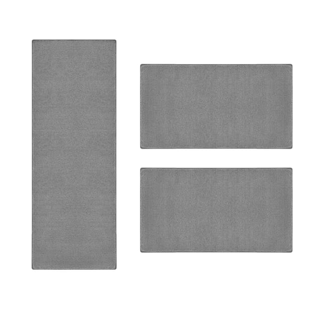 Bettumrandung Dynasty Silbergrau 1 Läufer 80 x 300 cm + 2 Brücken 80 x 150 cm