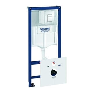 Grohe 5-in-1 Set für WC Rapid SL, Element für WC 1,13m BH, WC-Betätigung Skate Cosmopolitan in Chrom, Grohe Fresh Umrüstset
