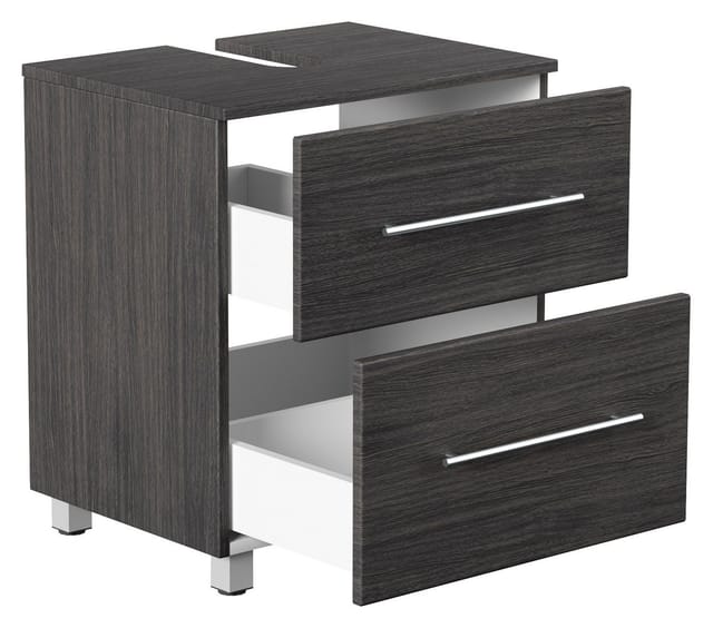 Universal Unterbau auf Standfüßen 55 cm SoftClose anthrazit gemasert