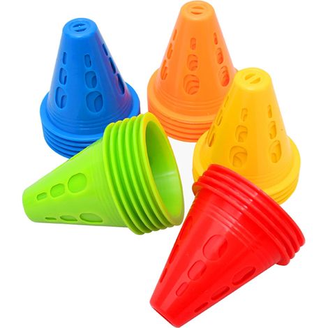 Cnes De, 50er-pack Verkehrskegel, Sportkegel, Gut Sichtbare Markierungskegel, Mehrfarbige Kegel Für Fußball, Agility-sport Oder Hundetraining