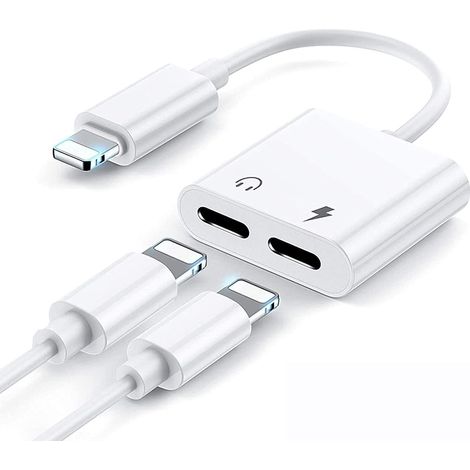 Kopfhöreradapter Für Iphone Dual Splitter [apple Mfi-zertifiziert] 2-in-1 Dual Lightning Ladekabel Aux-adapter [audio + Lautstärkeregelung + Anrufkompatibel] Mit Iphone 12/11/x/8/7