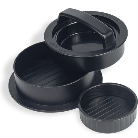 3-in-1 Hamburgerpresse – Perfekte Hamburger, Hackfleisch, Dünne Burger, Patties, Fleischbällchen, Zubehör, 60 Blatt Papier