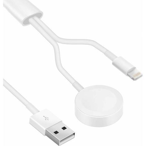 2-in-1-ladegerät Für Iphone Und Apple Watch, Lightning-kabel Und Magnetisches Ladekabel Für Apple Watch / Ipad Air / Mini,