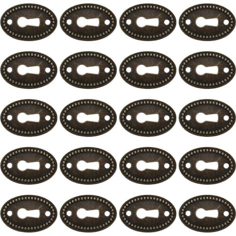 Schlossbeschläge Für Antike Kommoden Oder Kleiderschränke, Ovale Schlossabdeckung 3,50 X 2,30 X 0,10 Cm, Set Mit 20 Stück.