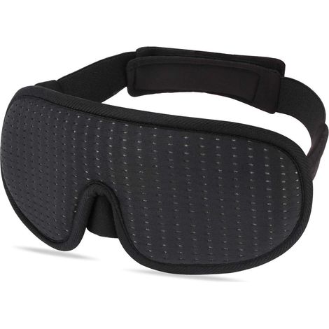 Nachtmaske, 3d-schlafmaske, Atmungsaktiver, Ultraweicher Memory-schaum, 100 % Lichtundurchlässigkeit, Für Damen Und Herren, Im Zug, Flugzeug, Im Büro, Auf Reisen, Bei Einsätzen – Schwarz
