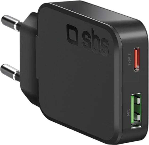 Sbs Ultra-slim 45w Pd Usb-c Usb-a Schwarzes Wandladegerät (tetrganusbtc45slim)