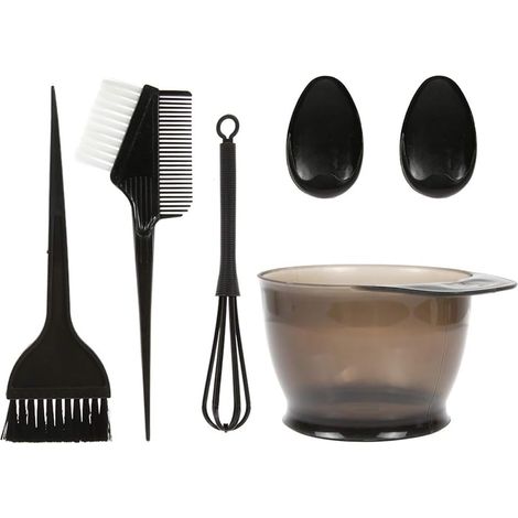 Kamm, Bürste, Schale Zum Haarefärben, Bleichmittel, Friseur-farbset, Färbezubehör, Schale, Ohrstöpsel, Farbmischer – Schwarz