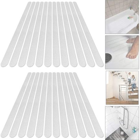 24 Stück Anti-rutsch-streifen, Transparente, Selbstklebende Anti-rutsch-streifen-aufkleber Für Badewannen, Schwimmbäder, Duschen, Badewannen Und Treppenstufen, 2 X 38 Cm