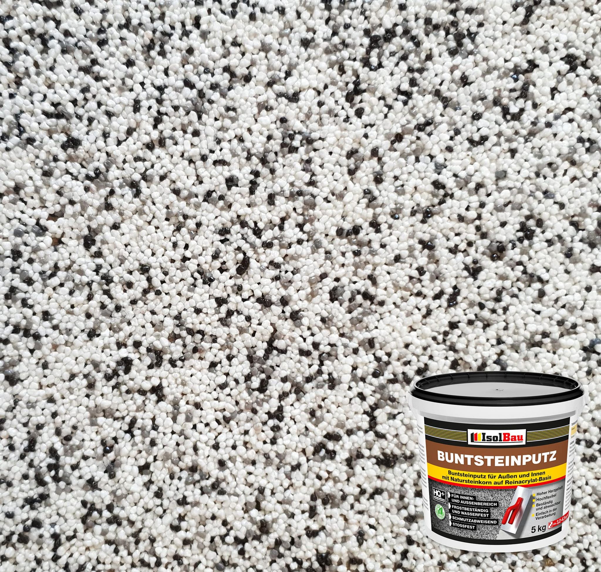 Buntsteinputz Mosaikputz Bp 10 (weiss, Grau, Schwarz) 5kg Absolute Profiqualität