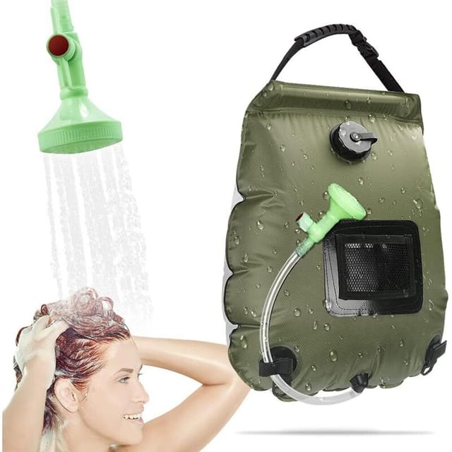 20 L Warmwasser-duschtasche Für Den Außenbereich, Tragbare Solar-heiztasche, Gartendusche, Pooldusche Für Camping, Wandern, Gartendusche Mit Duschkopf Und Ein-/ausschalter