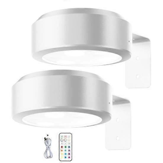 Lampe Murale Sans Fil Pour Tableaux Avec Télécommande, Intensité Réglable, Fonctionne Sur Piles, Éclairage Rgb 13 Couleurs Ajustable - Blanc Parfait