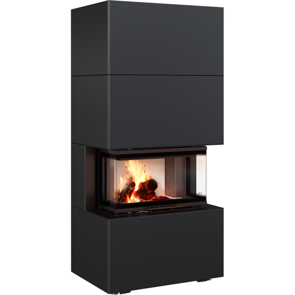 Kamineinsatz Easy Box Nbc 7 Kw Stahl-schwarz 3 Scheiben Ofen Kamin Heizeinsatz