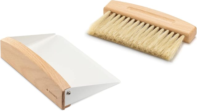 Krümelbesen Aus Buchenholz Mit Kehrschaufel 15,5 X 10,5 X 4 Cm - Handfeger Für Küche, Esszimmer Und Gastronomie