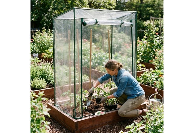 Gewächshaus für Tomaten 150 x 100 x 50 cm HxBxT, Schrägdach Foliengewächshaus mit pvc Folie, transparent - Relaxdays