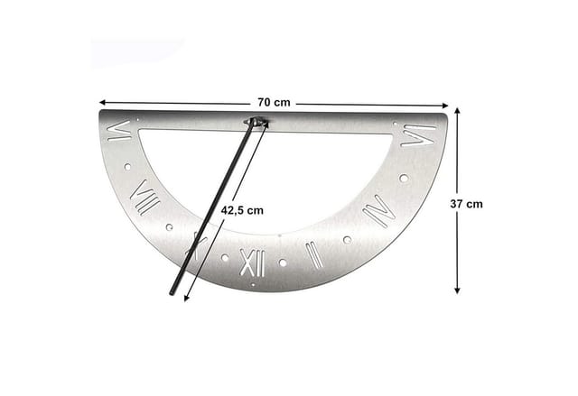 Dandibo - Sonnenuhr Edelstahl für die Wand 70 cm Rostfrei 96206 Ausrichtbar Wetterfest Gartenuhr Modern Metall
