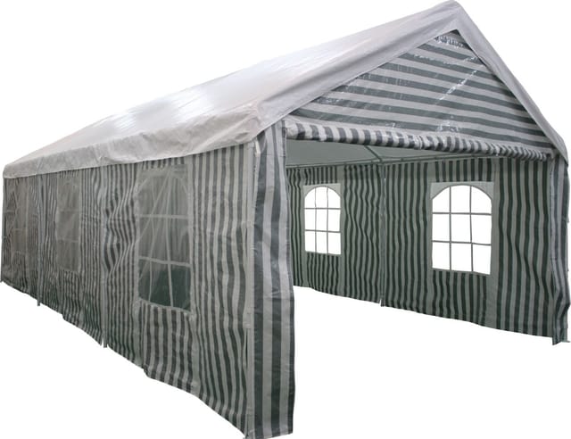 Trendline - Pavillon Großraumzelt 4x8m grün-weiß Partyzelt Gartenzelt Bierzelt