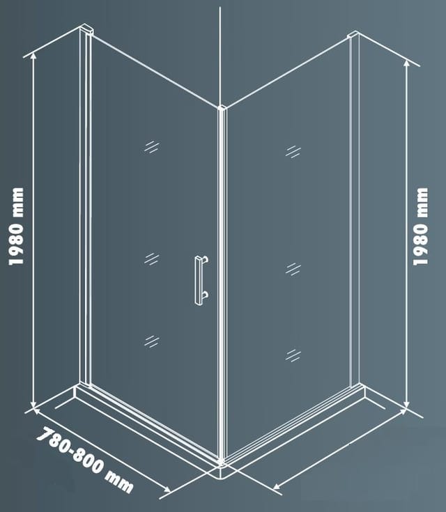 Duschkabine Pivot-Tür Easy 6 80 x 80 cm Eckdusche Duschabtrennung - Trendline