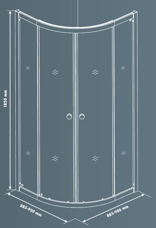 Runddusche Easy 5 Eckdusche 90x90cm Glas Duschkabine Duschwand - Primaster