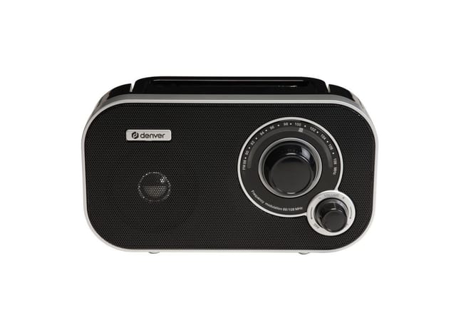 Denver Electronics - Denver Radio TR-51BLACK mit analoger FM-Abstimmung, netz- oder batteriebetrieben, Schwarz